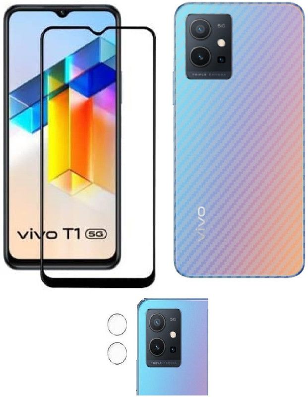 COVER CAPITAL Front and Back Tempered Glass for Vivo T1 / Vivo Y75 5G  (Pack of 3)