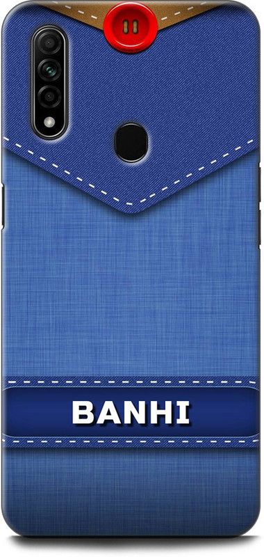 WallCraft Back Cover for OPPO A31, CPH2015 BANHI NAME, B, LETTER, BLUE, JEANS, ALPHABET, DESIGN  (Multicolor, Dual Protection, Pack of: 1)