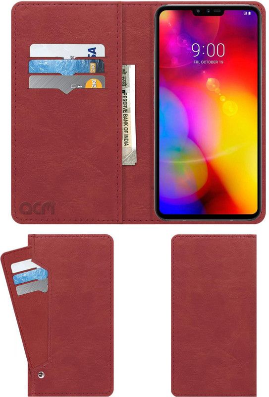 ACM Flip Cover for Lg V40 Thinq Lmv405ebw  (Pink, Cases with Holder)