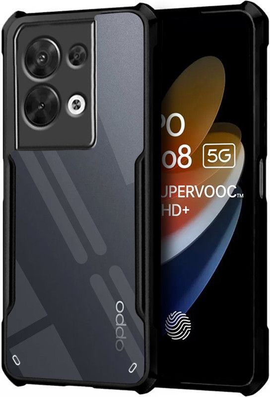 LoudCase Back Cover for Oppo Reno8 5G  (Black, Transparent, Shock Proof, Pack of: 1)