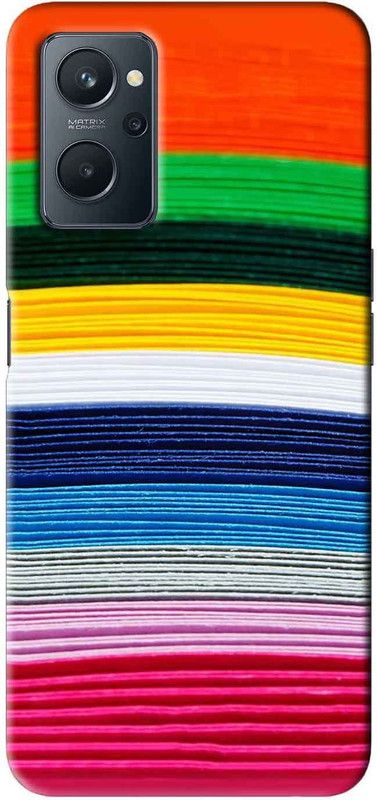 NDCOM Back Cover for Realme 9i Colourful Texture Stripes Printed  (Multicolor, Hard Case, Pack of: 1)