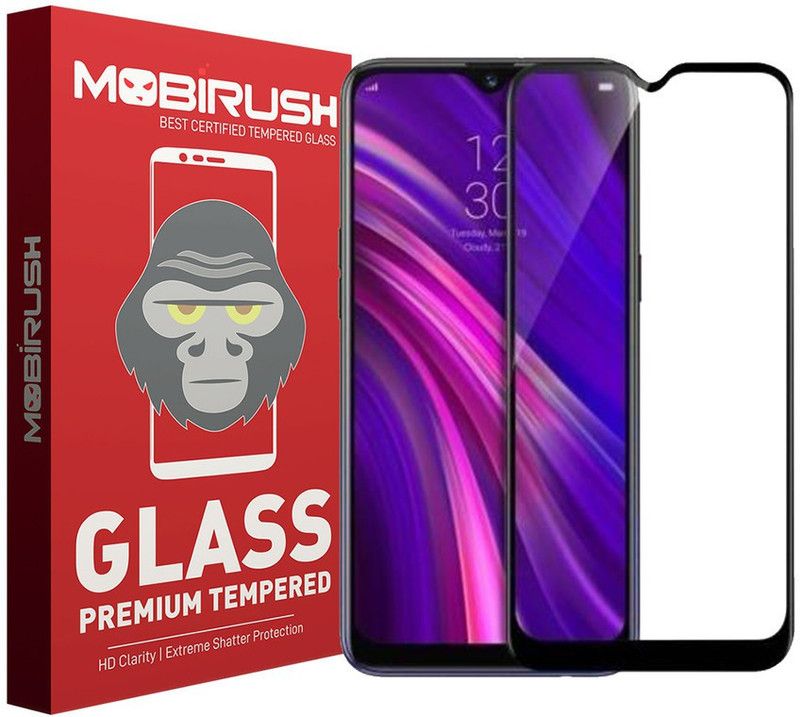 MOBIRUSH Edge To Edge Tempered Glass for Realme C3  (Pack of 1)