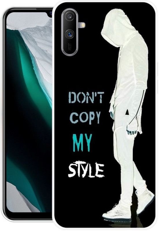BAILAN Back Cover for Realme C3  (Black, White, Grip Case, Silicon)