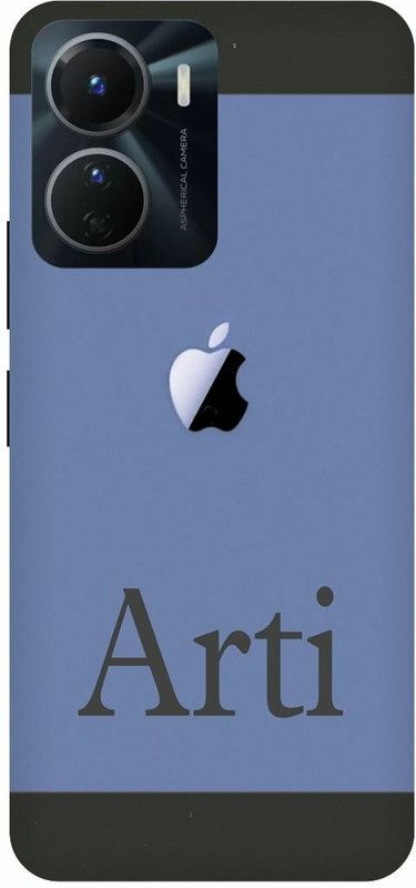 COVERJET Back Cover for VIVO Y16-APPLE- LOGO- ARTI- NAME- PATTERN  (Blue, Hard Case, Pack of: 1)