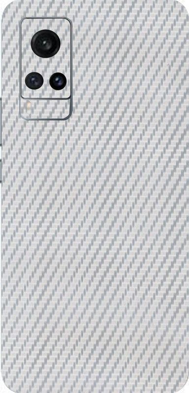 BUGGU Vivo X60, vivo x60 Mobile Skin  (Ultra Super Silver Carbon Fiber Skin With High Matte Finish., Mobile Skin (Back+Side+Camera))
