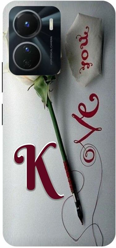 COVERJET Back Cover for VIVO Y16-K- NAME- LETTER- ALPHABET- LOVE  (Black, Hard Case, Pack of: 1)