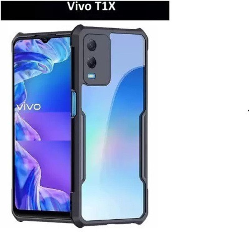 Mascot Max Back Cover for Vivo T1X  (Black, Grip Case, Silicon, Pack of: 1)