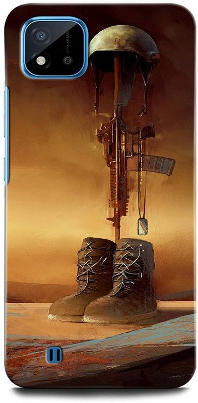 ORBIQE Back Cover for Realme C11 2021 RMX3231 INDIAN ARMY, ARMY, GUN  (Multicolor, Hard Case, Pack of: 1)