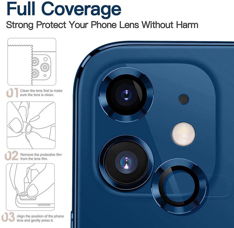 XAZE Back Camera Lens Ring Guard Protector for apple iPhone 12 Mini  (Pack of: 3)