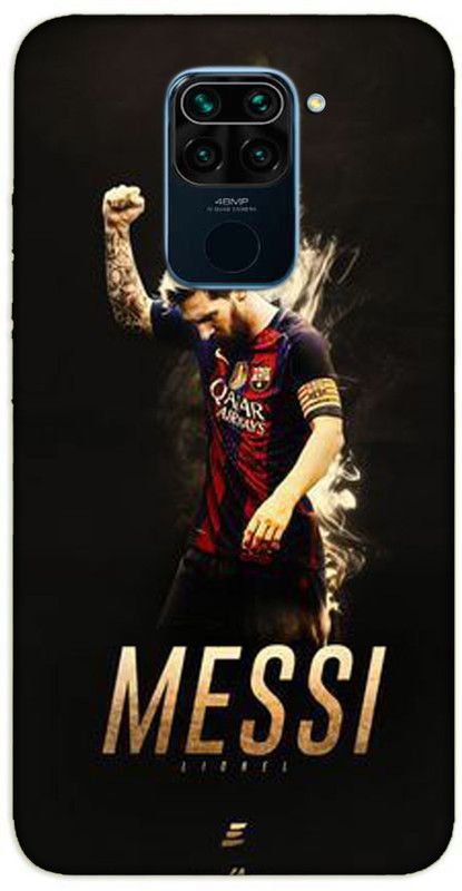 iprinto Back Cover for Mi Redmi Note 9 Messi Sports Back Cover  (Black, Hard Case, Pack of: 1)