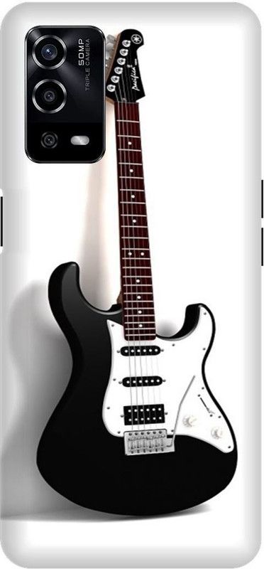 UMPRINT Back Cover for Oppo A55/CPH2325, Guitar Design Music Printed Back Cover  (Multicolor, Hard Case, Pack of: 1)