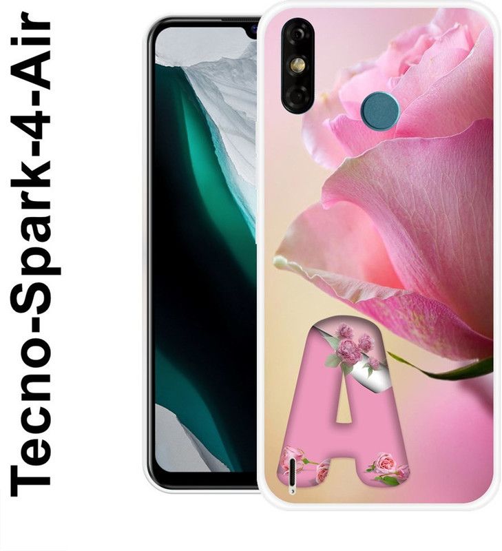 INDIALAND Back Cover for Tecno Spark 4 Air  (Pink, Beige, Silicon)