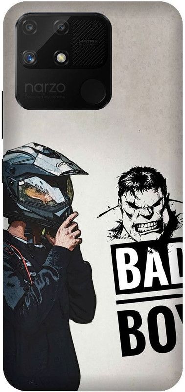 UMPRINT Back Cover for Realme Narzo 50A,RMX3430 Bad Boy Funny Text Printed Back Cover  (Multicolor, Shock Proof, Pack of: 1)