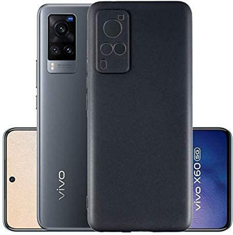 S-Hardline Back Cover for Vivo X60  (Black, Flexible, Pack of: 1)