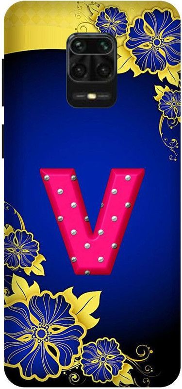 SSMORYA Back Cover for Mi Redmi Note 9 Pro (V Letter Pink) Printed Case Cover  (Multicolor, Shock Proof, Pack of: 1)