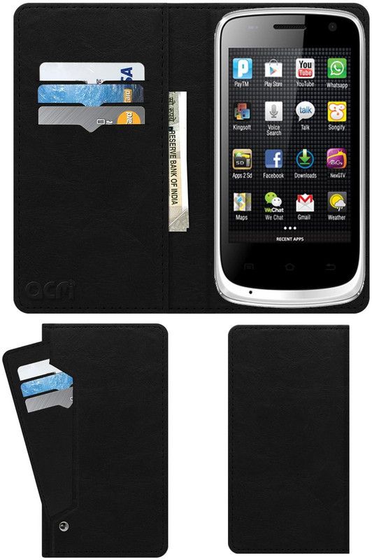 ACM Flip Cover for Karbonn Smart A1+  (Black, Cases with Holder, Pack of: 1)
