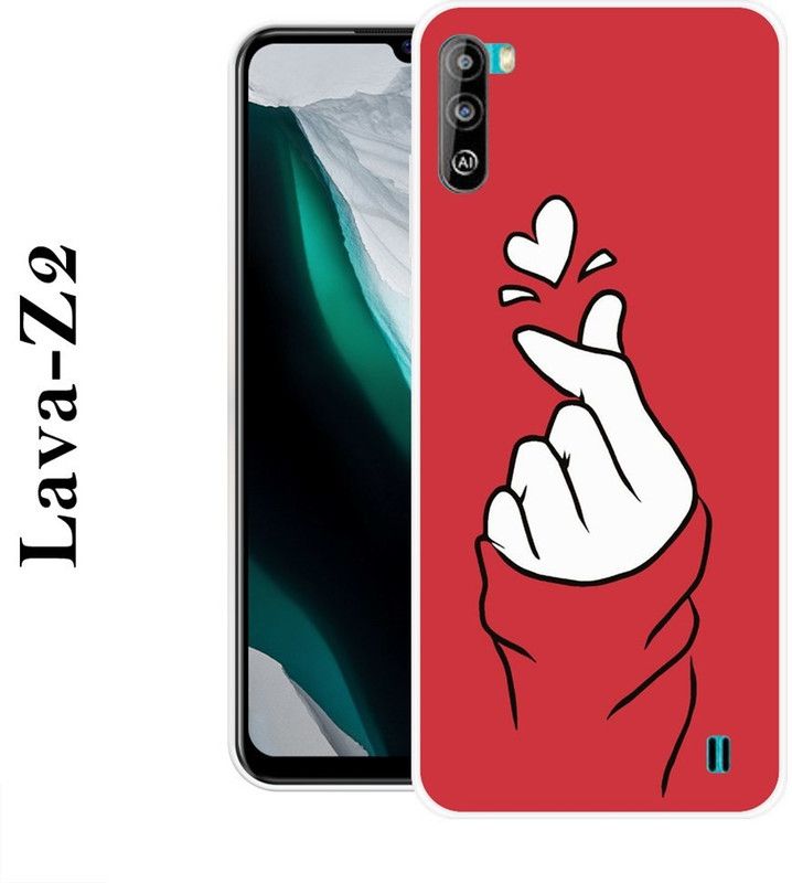 SIMAWAT Back Cover for Lava Z2  (Red, White, Grip Case, Silicon)