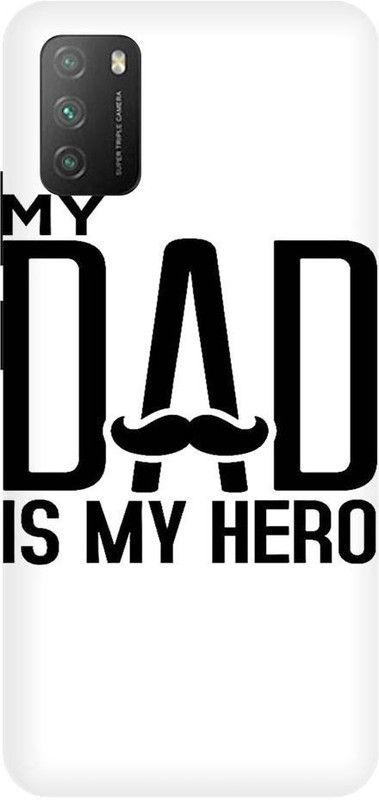 URCHIN Back Cover for Poco M3 my dad is my hero, MY Dad, I love My Dad, Mom And Dad, mom dad, Love, Parents  (Multicolor, Shock Proof, Pack of: 1)