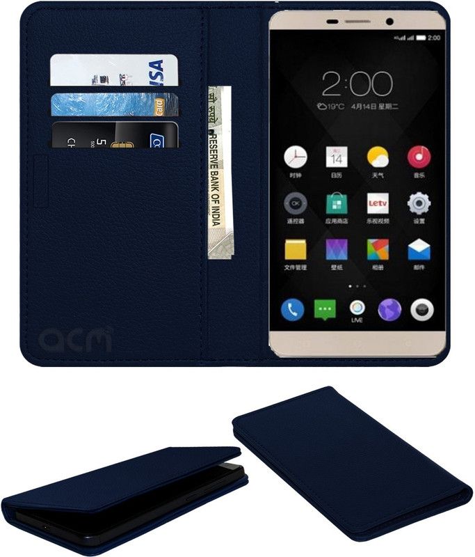 ACM Flip Cover for Leeco Letv Lemax  (Blue, Cases with Holder, Pack of: 1)