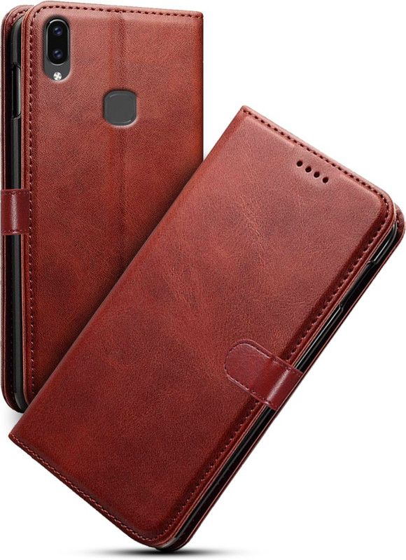 Brother Zone Flip Cover for Vivo V9  (Brown, Dual Protection)