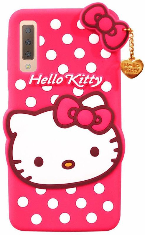 ClickAway Back Cover for Samsung Galaxy A7 (2018) Rubber Original Hello Kitty Back Case Cover  (Pink, Silicon, Pack of: 1)