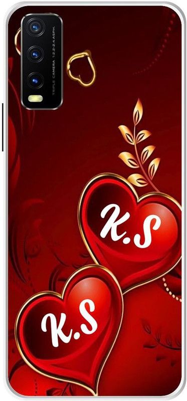 VS PRINT LINK Back Cover for VIVO Y20T \ V2129 \ KS, K LOVES S, KS NAME, KS Love Printed  (Red, Hard Case, Pack of: 1)