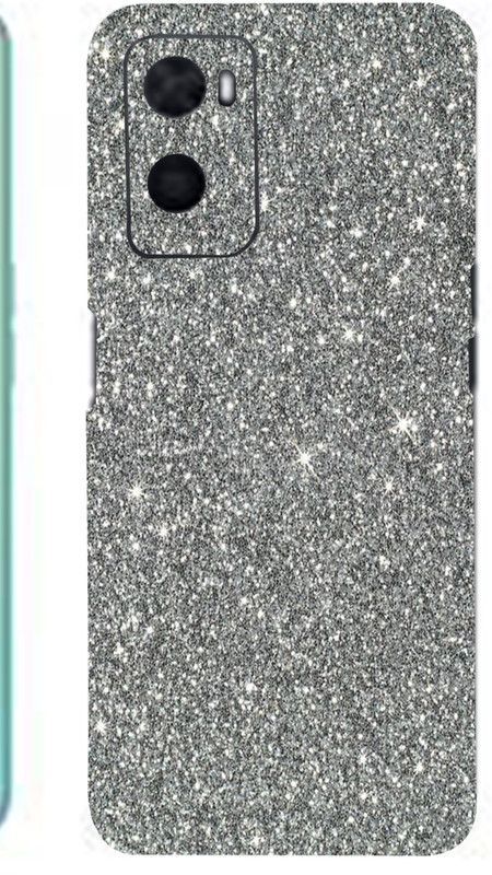 Mclaxa Grey Glitter Mobile Back Skin, Grey Glitter, OPPO A96 Mobile Skin  (Grey Glitter Skin With Super Matte Finish)