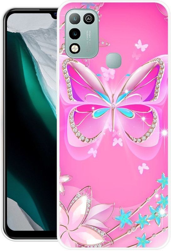 INDIALAND Back Cover for Infinix Hot 10 Play  (Pink, Grip Case, Silicon)