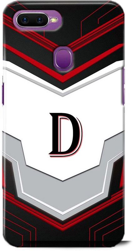 Afterglow Back Cover for Oppo F9 D, D LETTER, D NAME, D ALPHABET, ALPHABET  (Multicolor, Shock Proof, Pack of: 1)