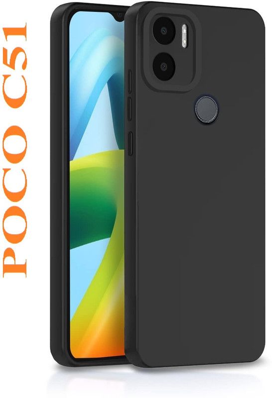 Hyper Back Cover for poco c51, POCO C51, (CA)  (Black, Shock Proof, Pack of: 1)