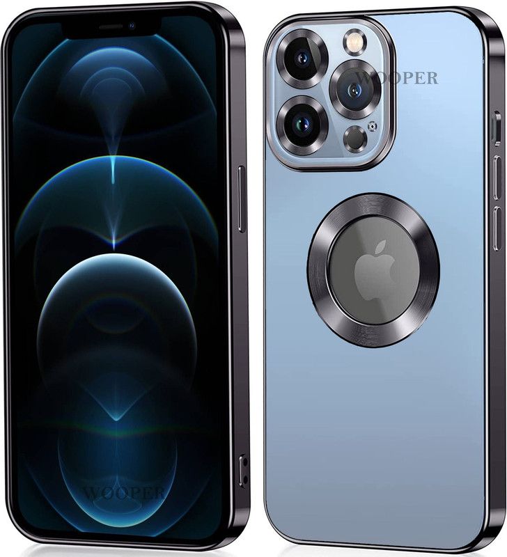 Rance Back Cover for Apple Iphone 12 Pro Max |Luxury Clear Electro-Plating Bumper With Ring |  (Black, Camera Bump Protector, Pack of: 1)