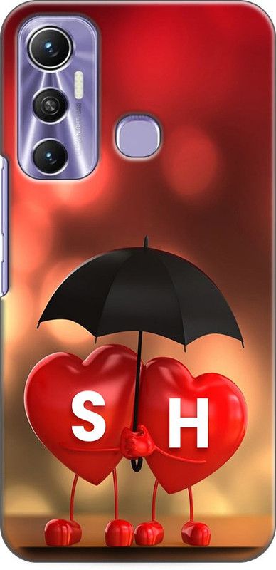 KEYCENT Back Cover for Infinix Hot 11 S H, S LOVES H, NAME, ALPHABET, SH LOVE, HART, BLUE  (Multicolor, Shock Proof, Pack of: 1)