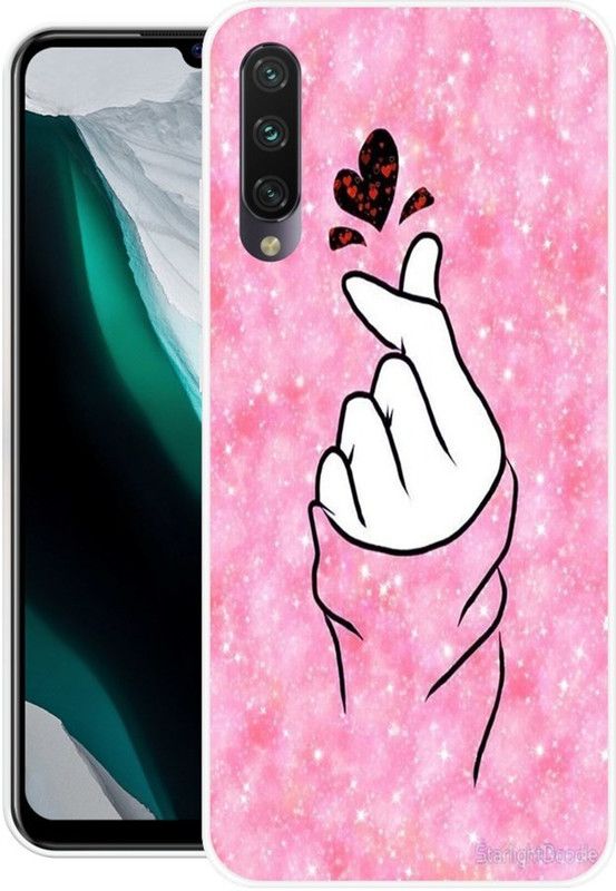 Krtagy Back Cover for Mi A3  (Pink, White, Dual Protection, Silicon, Pack of: 1)