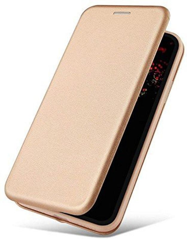 realtech Flip Cover for Oneplus 7 Pro  (Gold, Magnetic Case, Pack of: 1)