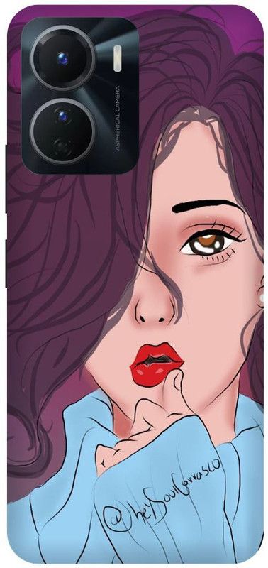 FRONK Back Cover for vivo Y16, V2204, GIRL, CUTE, GIRL, LOVELY, GIRL, ANIME, LOVE  (Blue, Hard Case, Pack of: 1)