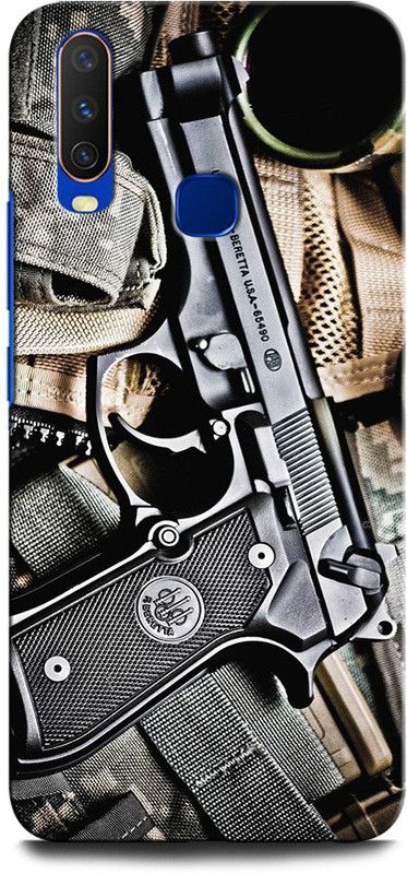 GRAFIQE Back Cover for Vivo Y12 1904/PD1901EF_EX GUN, PISTOL, ARMY, WEAPON, REVOLVER, MILITARY  (Multicolor, Shock Proof)