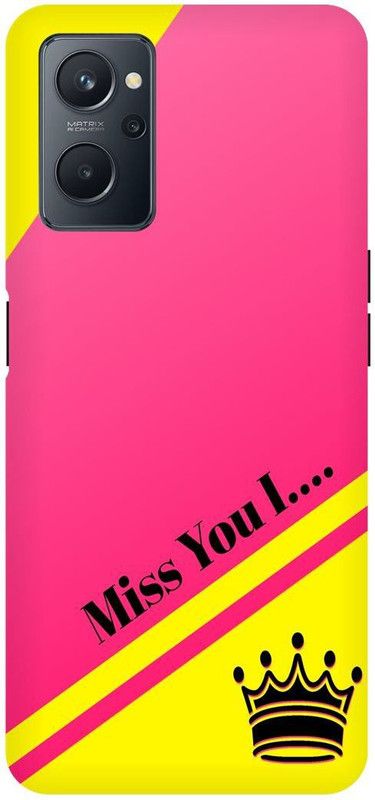 Bluvver Back Cover for OPPO A76, CPH2375 Printed Miss you I Letter Back Cover  (Multicolor, Hard Case, Pack of: 1)