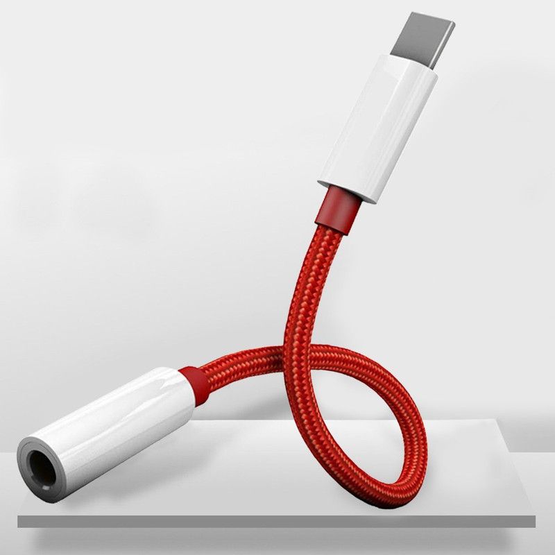 Case Plus white, Red Audio Cable USB Type C to 3.5mm Earphone Jack Connector Adapter Phone Converter Phone Converter  (Andriod)