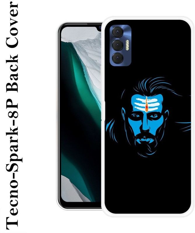 BAGRA Back Cover for Tecno Spark 8P  (Black, Blue, Grip Case, Silicon, Pack of: 1)