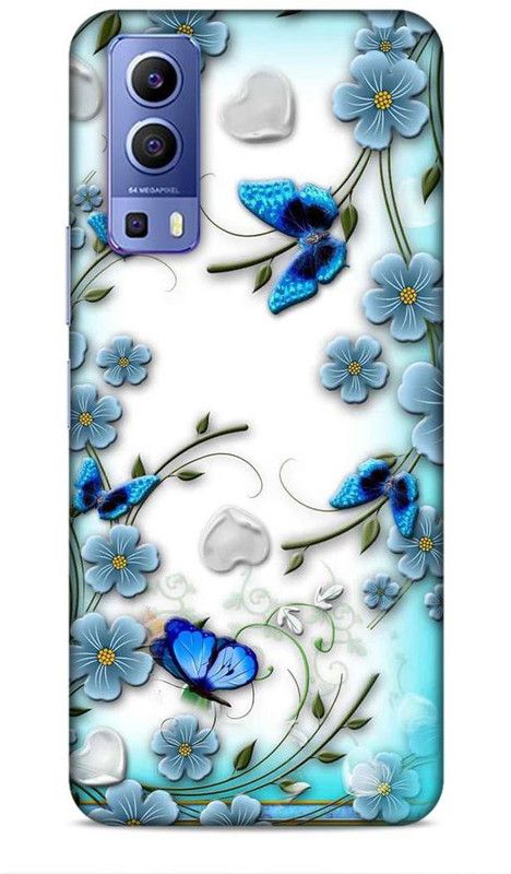 Printabulous Back Cover for Vivo Y72 5G  (Blue, White)