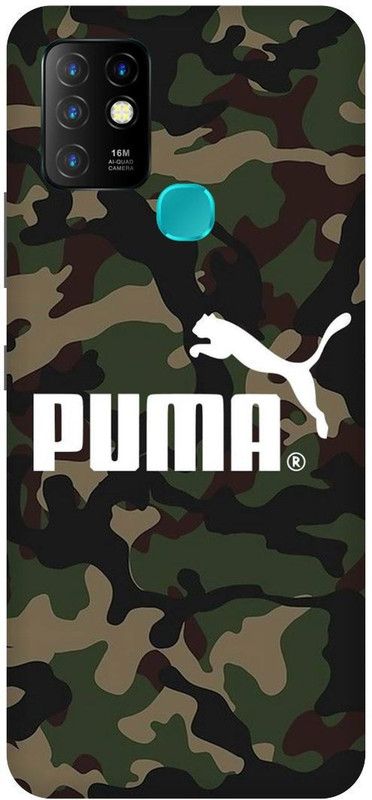 FIKORA Back Cover for Infinix Hot 10, X682B, PUMA, LOGO, SIGN, EMBLEM  (Khaki, Hard Case, Pack of: 1)