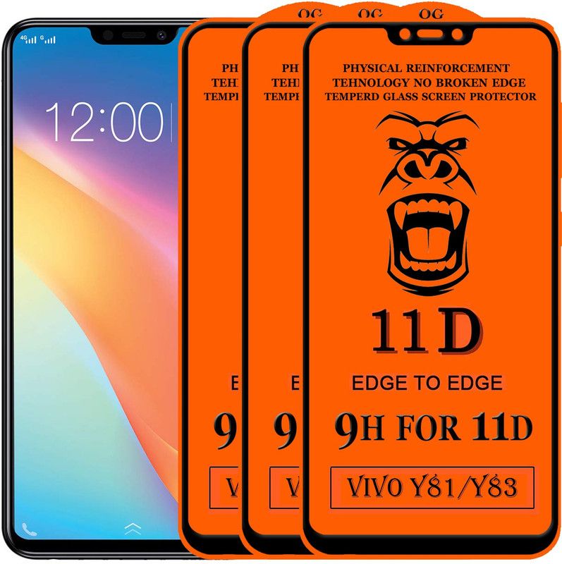 FIVE-O Edge To Edge Tempered Glass for : Vivo Y83  (Pack of 3)