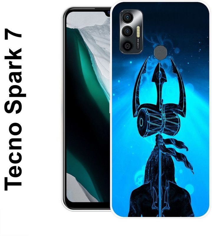 Sswastik Back Cover for Tecno Spark 7, Tecno Spark 7T  (Blue, Black, Grip Case, Silicon)