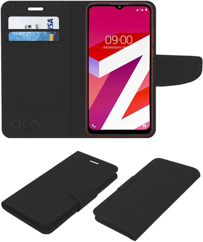ACM Flip Cover for Lava Z4  (Black, Cases with Holder, Pack of: 1)