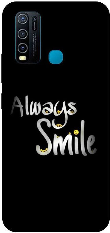 THESTONEWELL Back Cover for VIVO Y30 Y50 ALWAYS SMILE BLACK COVER  (Multicolor, Waterproof, Pack of: 1)