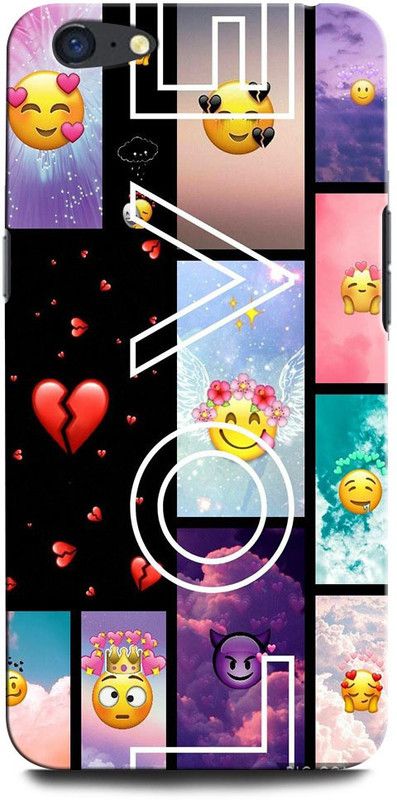 ORBIQE Back Cover for OPPO A71k CPH1801 LOVE, SMILE, EMOJI, HAPPY, FUNNY, HEART  (Multicolor, Hard Case, Pack of: 1)