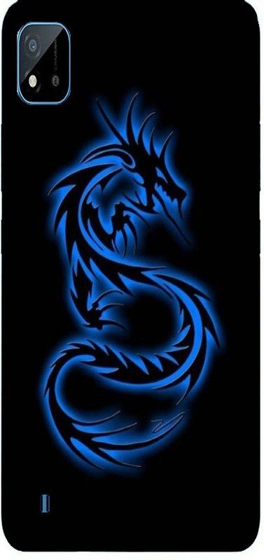 Tanuka Back Cover for Realme C20, Realme Narzo 50i  (Black, Blue, Silicon, Pack of: 1)
