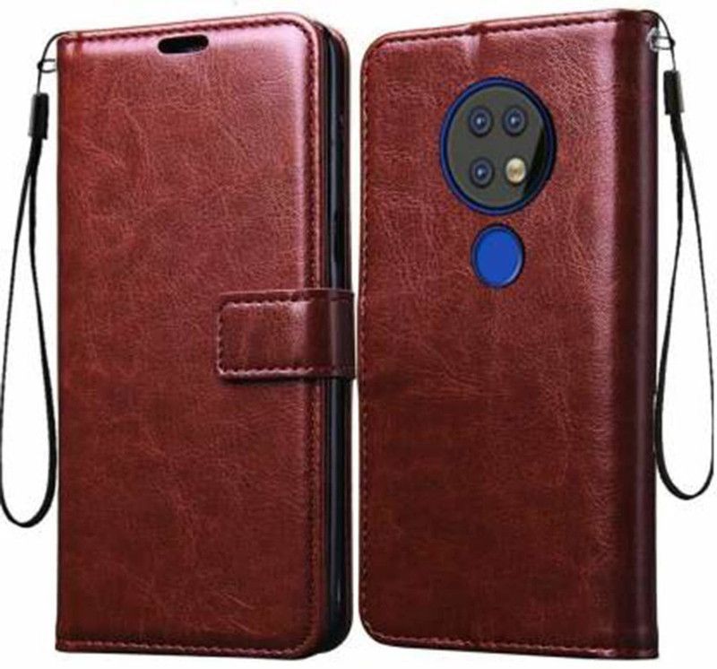 COVERBLACK Flip Cover for Nokia 6.2 / Nokia TA-1201  (Brown, Magnetic Case, Pack of: 1)