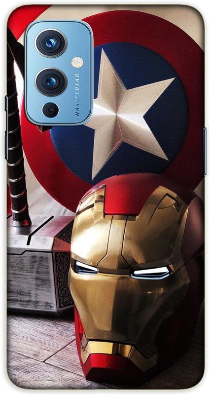 iprinto Back Cover for OnePlus 9 avengers weapons Back Cover  (Red, Hard Case, Pack of: 1)