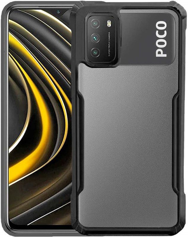S-Hardline Back Cover for Poco M3, ; Raised edges lift the screen and camera lens  (Transparent)